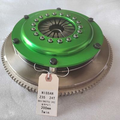 High Performance Racing Twin Plate Clutch Kits 4140 Steel Fit 200mm Nissan Z35 24T